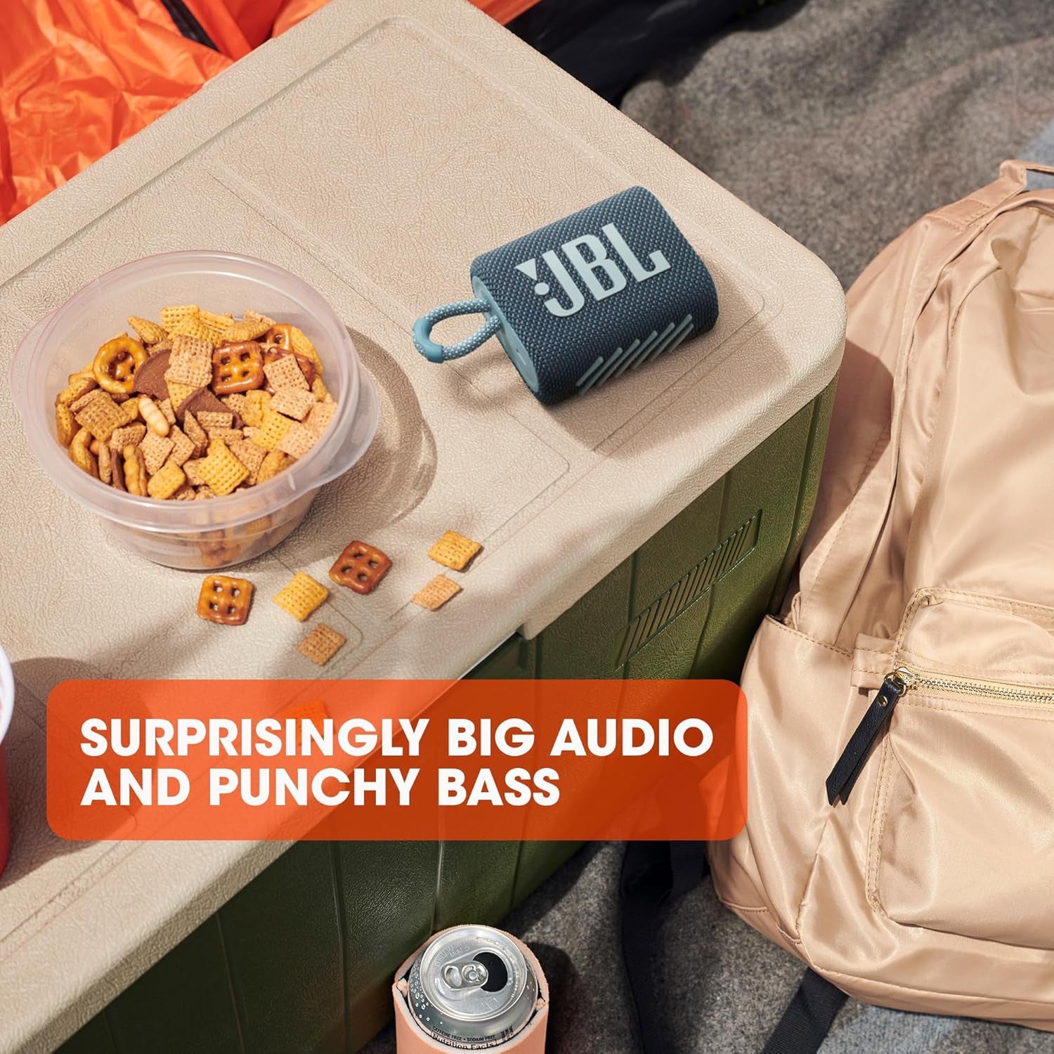 Go 3 - Portable Mini Bluetooth Speaker, Big Audio and Punchy Bass, IP67 Waterproof and Dustproof, 5 Hours of Playtime, Speaker for Home, Outdoor and Travel (Blue)